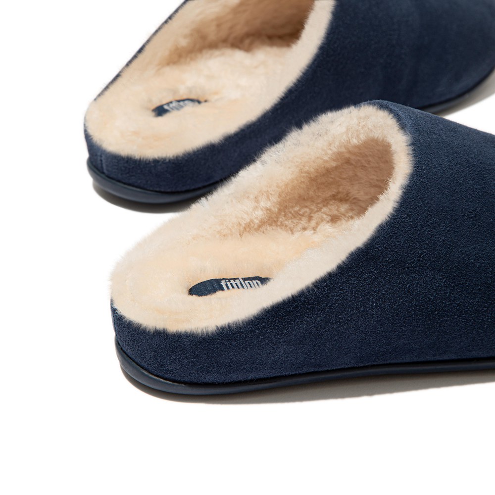 Fitflop Womens Slippers - Chrissie Shearling - Navy - 213-YDGFPS